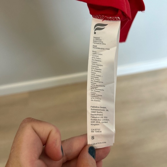 Women’s Fabletics 100% Cotton Tank, Heated Red, Small - Picture 7 of 7